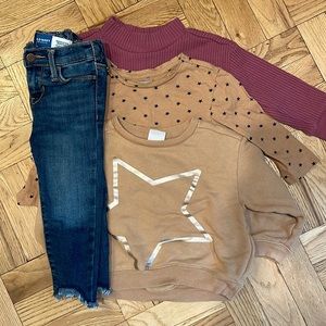 Fall girls clothes bundle! Jeans and 3 tops